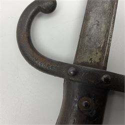 Two 19th century French model 1874 epee bayonets, each with 52cm steel blade, and armoury dates for 1880 and 1881 L64cm overall (2)