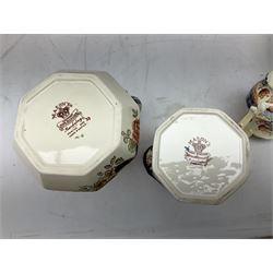 Masons Ironstone bowl commemorating Silver Jubilee, limited edition, together with Masons Mandalay pattern jug and two plates, and other similar ceramics