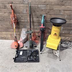 Collection of electric garden power tools