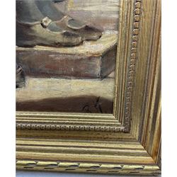 Ralph Hedley (Staithes Group 1851-1913): The School Room, oil on canvas signed with initials 37cm x 29cm