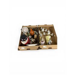 Pair of continental candlesticks, of a Shepard and shepherdess, together with Beefeater Gi...