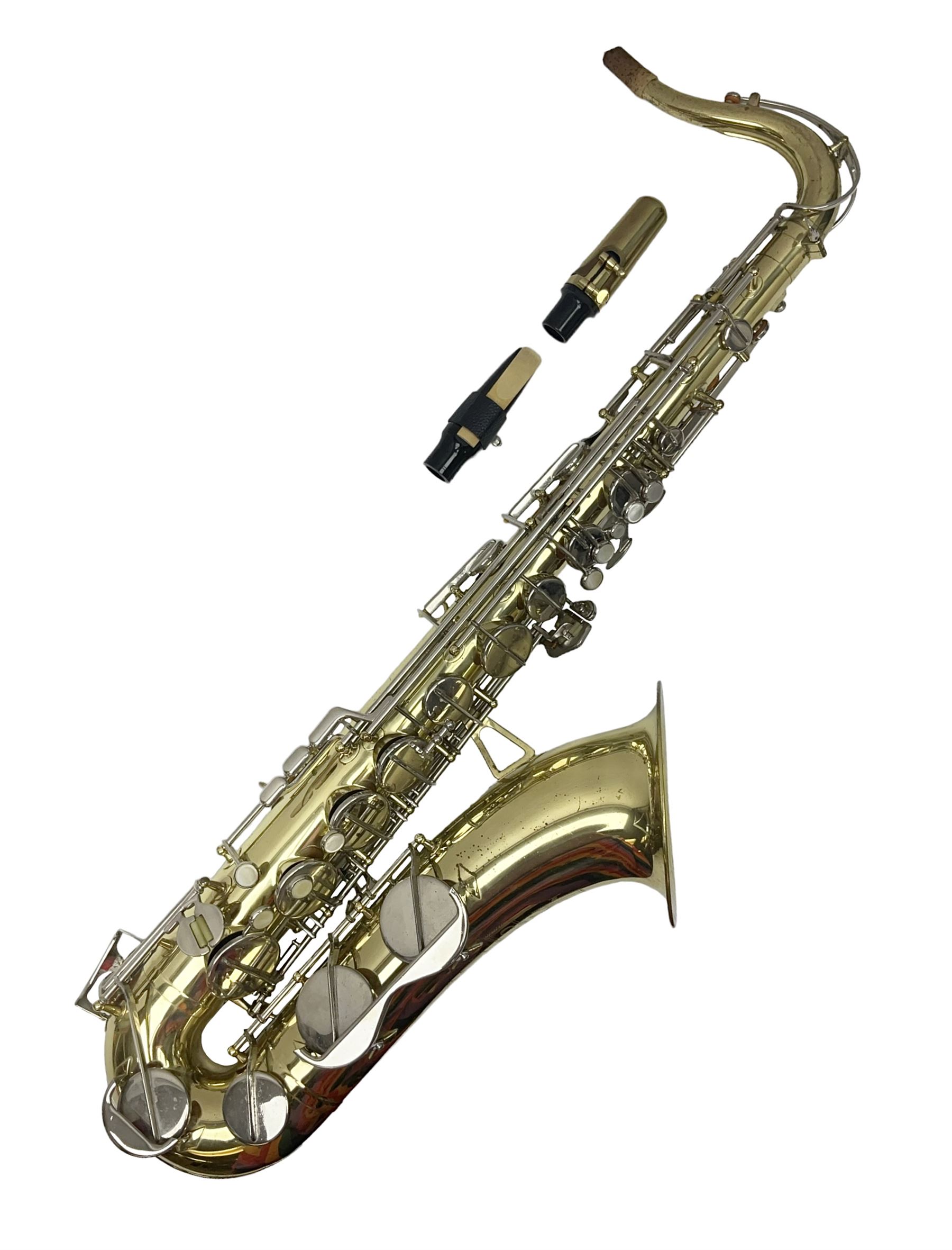 Czechoslovakian Corton tenor saxophone, probably 1970s/80s, serial no.132621; in fitted carrying case with crook and two mouthpieces