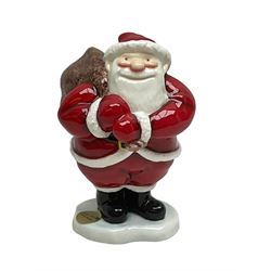 Two Beswick figures, composing The Snowman and Father Christmas, together with Border Fine Arts Enamel dish depicting a scene from The Snowman A3995, all in original boxes 