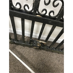  Pair large wrought iron driveway gates, W332cm, H200cm  