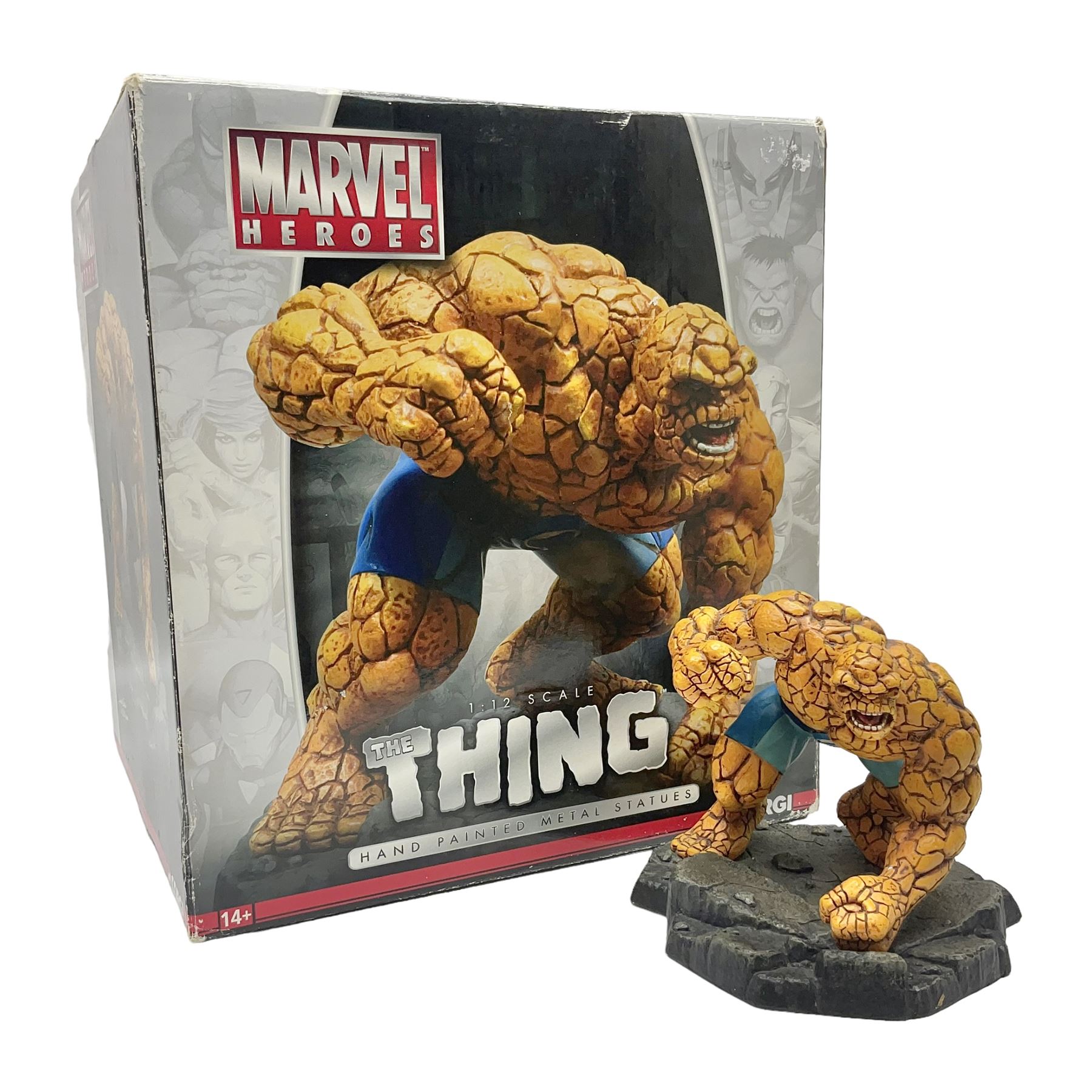Corgi Marvel Heroes Fantastic Fours’ ‘The Thing’ hand painted limited edition 537/2500 metal statue, with certificate of authenticity and original box