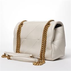 Saint Laurent - ‘Jamie 4.3’ Mini Shoulder Bag, in pale cream quilted lambskin leather, with oversized YSL Cassandre logo, gold-tone hardware and chain and leather shoulder strap, unused with original box and dust bag