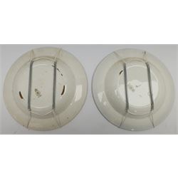 Edward King Redmore (British 1860-1941): Whitby Boats passing a Buoy, oil on canvas signed 16cm x 24cm; Low Tide and Yarmouth Sailing Boat, pair oils on Royal Doulton soup plates signed 19cm diameter (3)