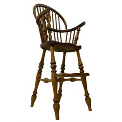 Child's elm and beech Windsor high chair