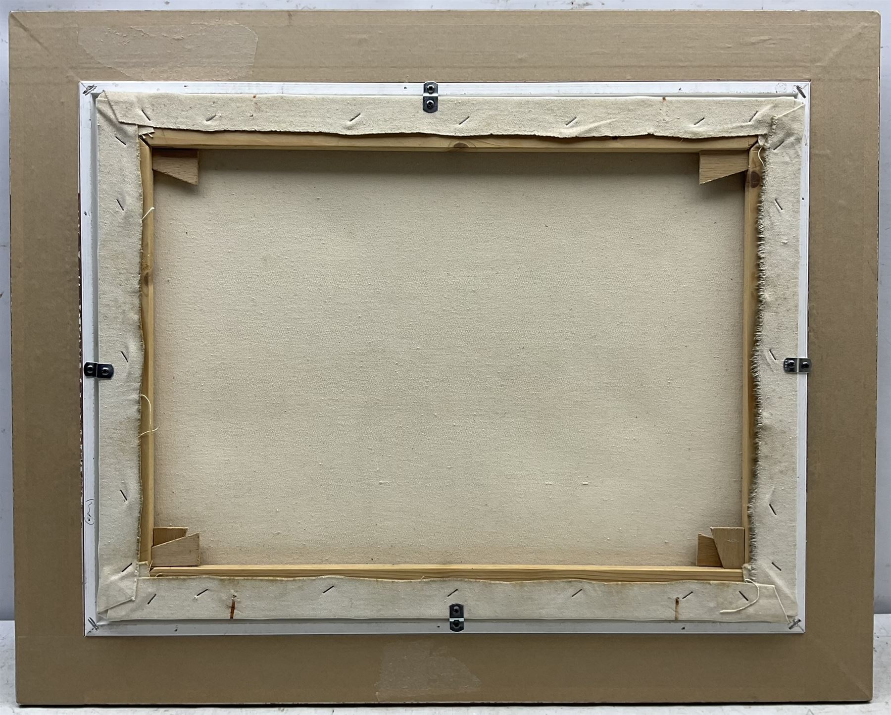 Stephen Park (British 1962-): Salisbury Cathedral from the River, oil on canvas signed 45cm x 60cm