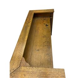 Early 20th century oak rostrum or clerks stand, panelled front and sides