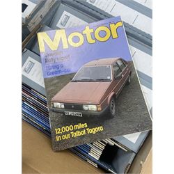 Large quantity of motoring magazine's, dating from 1960's to 1990's, catalogued in date order, in thirteen boxes