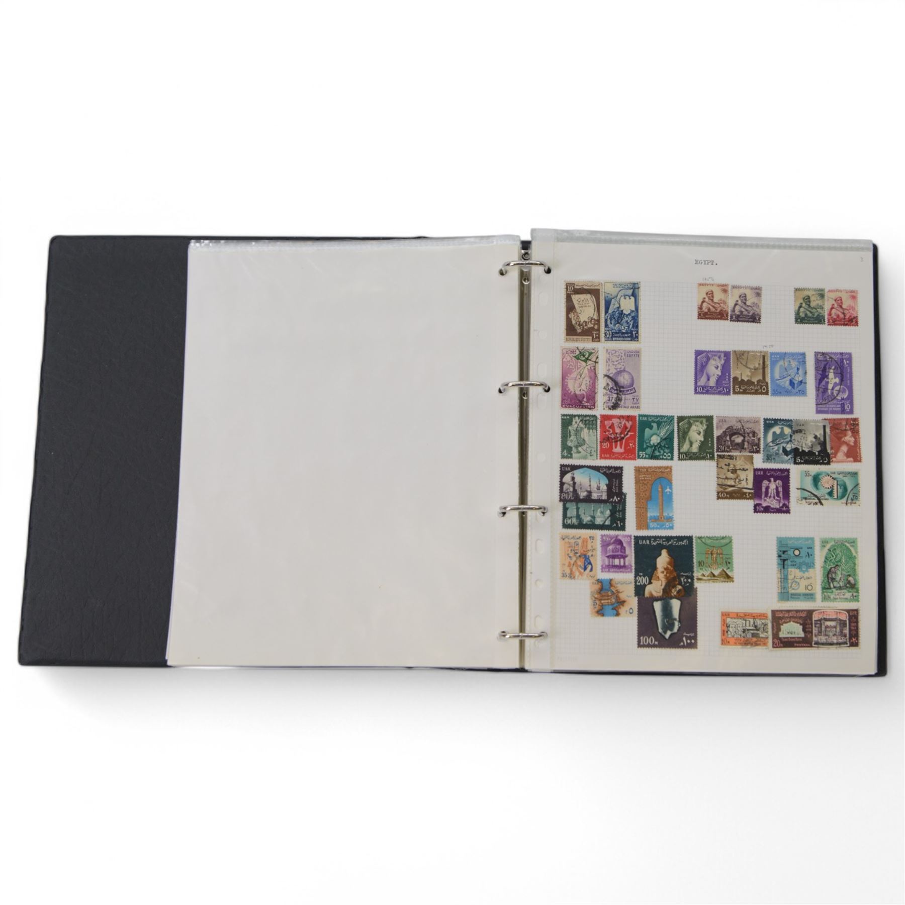 World stamps including Australia, Zimbabwe, Nigeria, Pitcairn Islands, Gilbert and Ellice, Bulgaria, Chile, United States of America, Tunisia, Poland, Greece, China etc, housed in ten ring binder folders