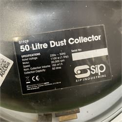 Sip 50 litre dust collector with Sealey DAS50PS orbital sander and cyclone dust collector - THIS LOT IS TO BE COLLECTED BY APPOINTMENT FROM DUGGLEBY STORAGE, GREAT HILL, EASTFIELD, SCARBOROUGH, YO11 3TX
