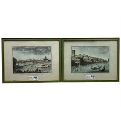 Pair of etchings with aquatint of Florence 31cm x 41cm (2)