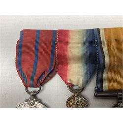 WW1 Naval group of four medals comprising British War Medal, 1914-15 Star and Victory Medal awarded to M.10222 E.W. Starmer J.R.A. (later S.R.A.) R.N.; and St. John Ambulance Brigade Coronation 1911 Medal to Pte. E.W. Starmer; all with ribbons