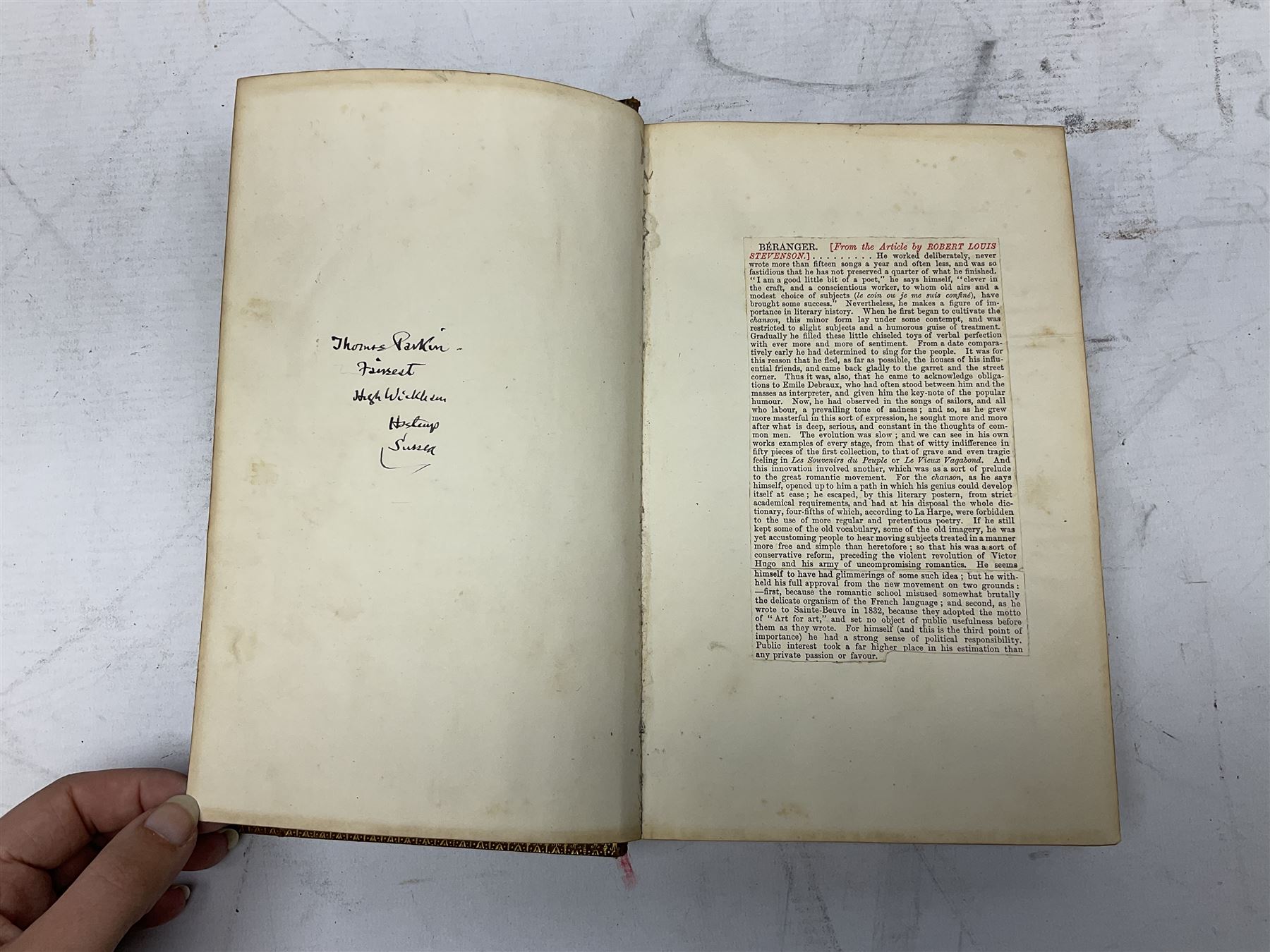 Kinglake, A.W: 'The Invasion of the Crimea', five vols, numerous maps and plans, Forster's John: The life of Dickens, in three volumes and Chansons De Beranger (in French)