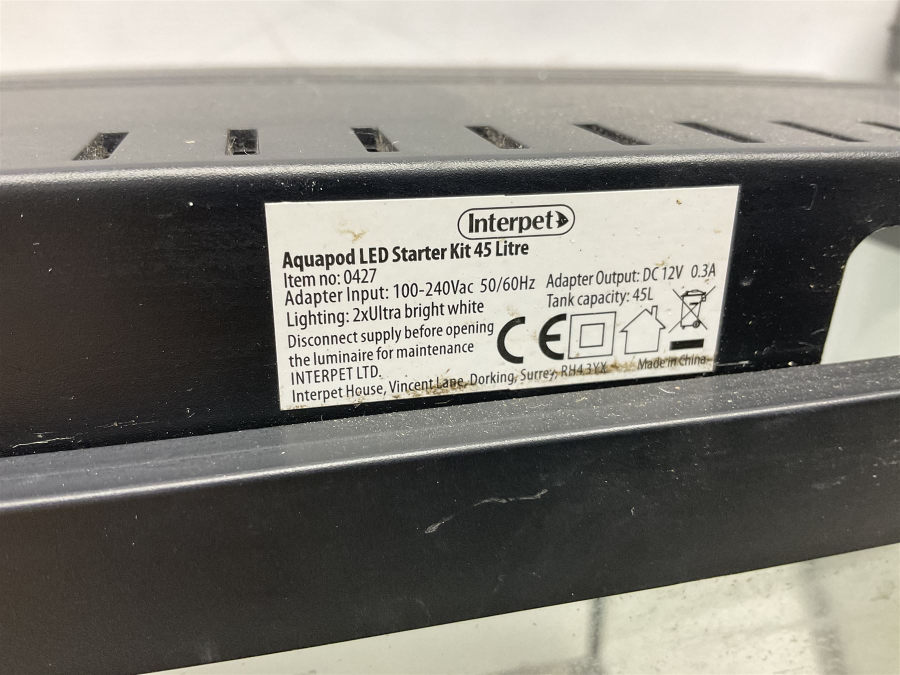 Two fish aquariums, comprising Interpet Aquapod LED starter kit 45l and PAH Fishbox 48l, with various accessories, tallest H40cm