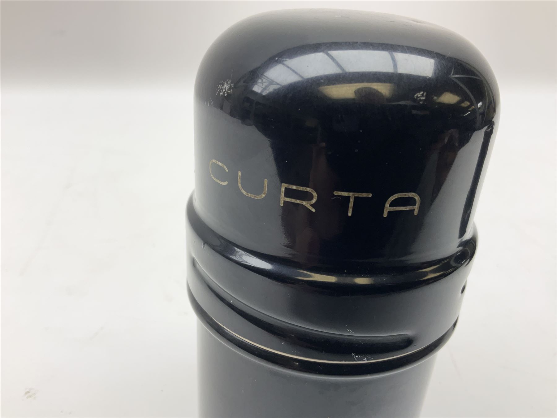 Curta Type II mechanical calculator by Contina Ltd Mauren, Liechtenstein, serial no. 500388 c1953 in original domed black metal case, H13cm 