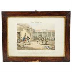 John Harris (British 1811-1865) after Robert Richard Scanlan (British 1801-1876): 'Horse Dealing no.1 & no.2', pair of 19th century aquatint engravings with hand-colouring pub. Ackermann 1841, 40cm x 58cm (2)