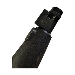 Three draw brass telescope inscribed Thomas Jones Liverpool, pair of 20 x 80 multi-coated optics 99M/1000M binoculars in case and a Nickel Marburg spotting scope in case