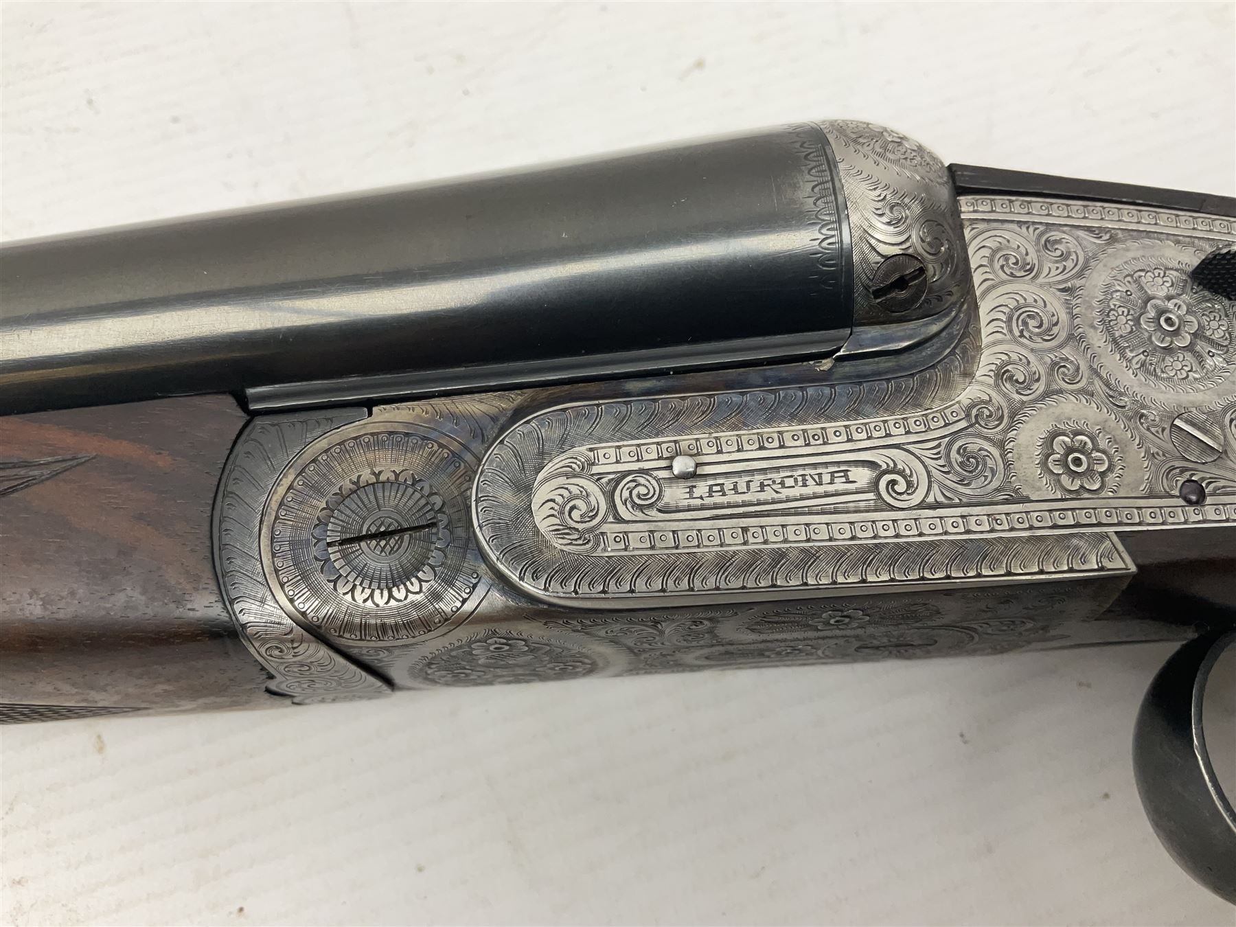 SHOTGUN CERTIFICATE REQUIRED - Spanish Laurona 12-bore double barrel side-by-side sidelock ejector sporting gun with 70cm (27.5