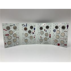 The Royal Mint 'The Great British Coin Hunt Quintessentially British A to Z' 2018 ten pence coin set, in card folder