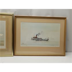 David C Bell (British 1950-): 'Awaiting the Tide' and 'Lincoln Castle', two colour prints signed and titled in pencil, max 32cm x 50cm (2)