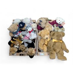 Collection of Russ and Keel Toys teddy bears and soft toys, including Vintage Collection a...
