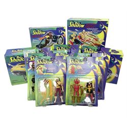 The Shadow - Kenner Thunder Cab; Mirage SX-100 car; Shiwan Khan Serpent Bike; and  Nightmist Cycle; all boxed; and eight Kenner unopened carded action figures (12)