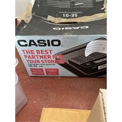 Three serviette dispensers, Casio cash register, Esposnow 80mm thermal printer, plastic bags and six plastic trays - THIS LOT IS TO BE COLLECTED BY APPOINTMENT FROM DUGGLEBY STORAGE, GREAT HILL, EASTFIELD, SCARBOROUGH, YO11 3TX