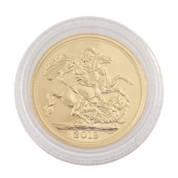 Queen Elizabeth II 2019 gold full sovereign coin