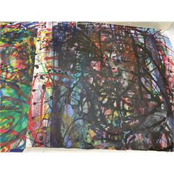 Christina (20th century): Abstracts, five mixed medias signed and dated '90/91/92, largest 74cm x 50cm (unframed) (5)
