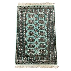 Small Bokhara green rug, Chinese hearth rug and two modern Persian design rugs