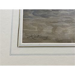 Arthur Netherwood (British 1864-1930): Polperro Harbour, watercolour signed 48cm x 74cm