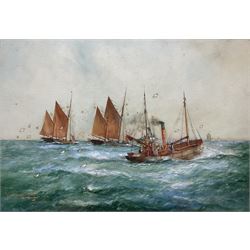 William Minshall Birchall (American 1884-1941): 'East Coast Fishers', watercolour heightened in white signed titled and dated 1925, 25cm x 36cm
