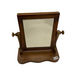 Early 20th century oval mahogany dressing table mirror (W82cm), a similar dressing table mirror, and two small 19th century swing mirrors (4)