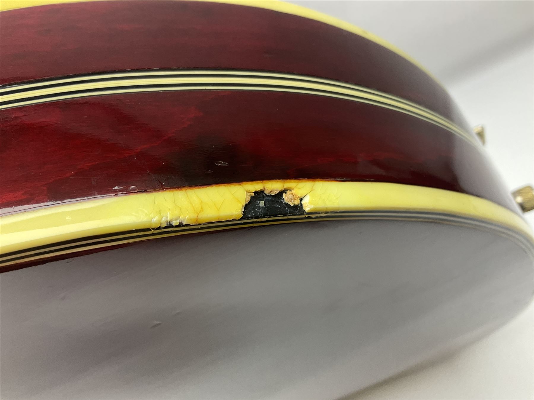 American Gretsch Super Chet semi-acoustic guitar, 1960s/70s, with 'pots' on scratch plate, serial no.5 2071, L111cm overall;  in original hard carrying case  