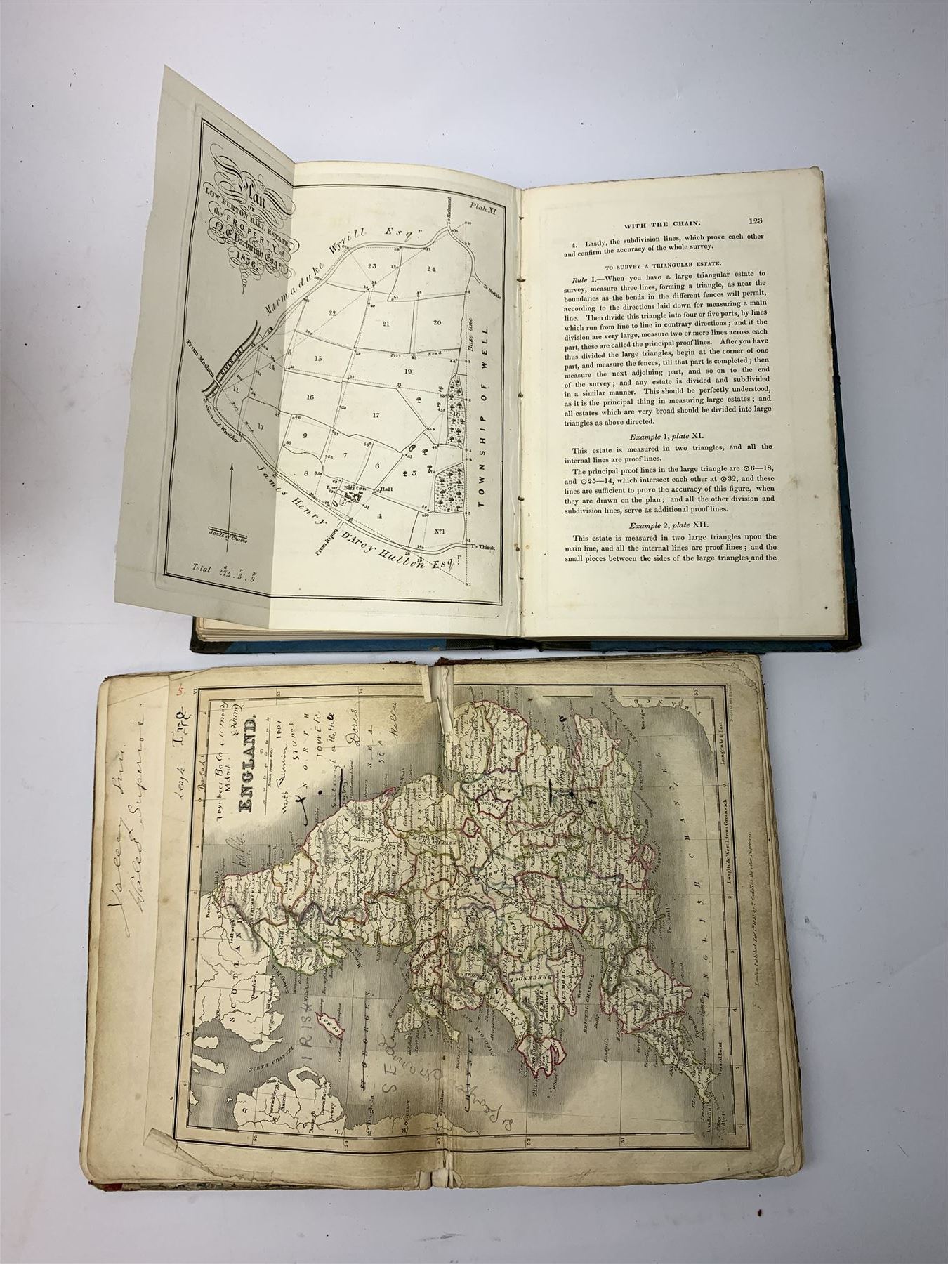 A Glossary of Terms Used in Grecian, Roman, Italian and Gothic Architecture. 1850 Fifth edition. Three volumes. Full calf binding; two 19th century books on Land Surveying by A. Nesbit and Thos. Holliday; Reece Richard: The Medical Guide. 1828; and Guthrie's Atlas for the Use of Schools 1831, with twenty-nine (ex thirty-one) hand coloured maps (7)