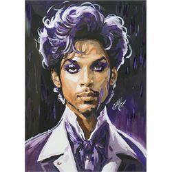 E A Chernenko (Ukrainian contemporary): Prince - Pop Art, acrylic on paper signed, certifi...