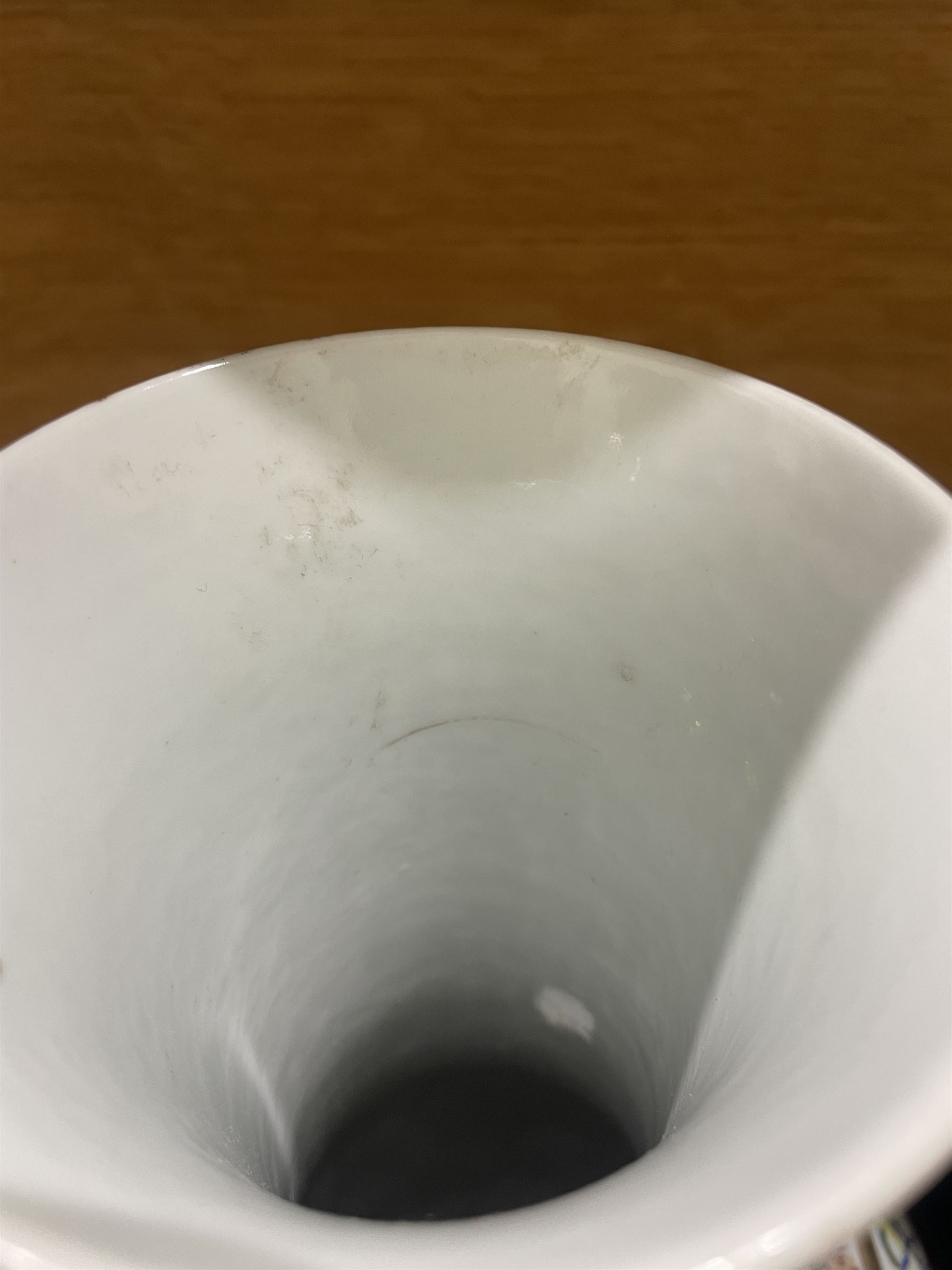 Chinese Qing Dynasty famille rose baluster vase decorated with bats, peaches etc with Tongzhi marks H40cm