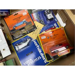 Corgi - collection of modern Showmans/Circus die-cast models including Dodgem car transporters, caravans, traction engines etc; all unboxed; and nine unopened blister packed models by Corgi, New-Ray etc including Chitty Chitty Bang Bang, Transit Vans etc