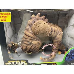 Star Wars - The Power of the Force - Electronic X-Wing Fighter; Rancor and Luke Skywalker; Bantha and Tusken Raider; Jabba the Hutt and Han Solo; and Ronto and Jawa; all in sealed boxes (5)