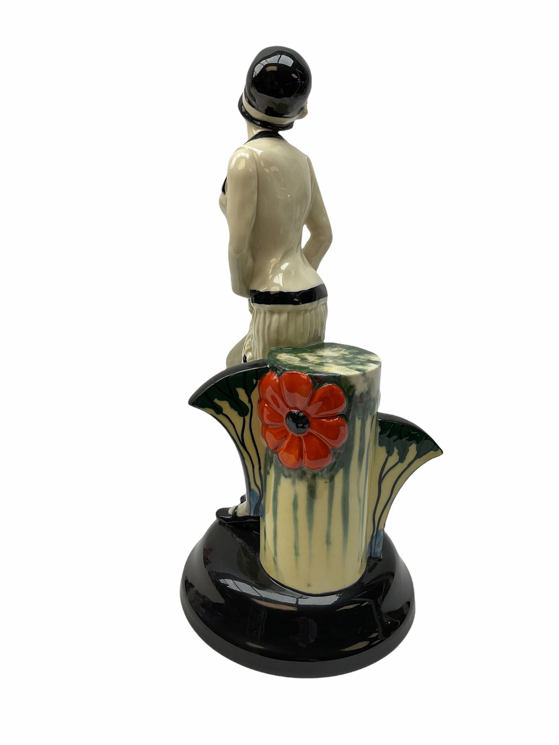 Three Kevin Francis figures produced by Peggy Davies ceramics, Clarice Cliff Centenary Figure H27cm, Tallulah Bankhead H26cm and Chantella H21cm. 