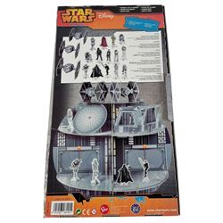 Collection of Hasbro Star Wars figures, including Han Solo prisoner action figure and loose 3.75 inch figures, Stor Disney Star Wars Death Star and a Modern Age Marvel Star Wars comic book issue #12