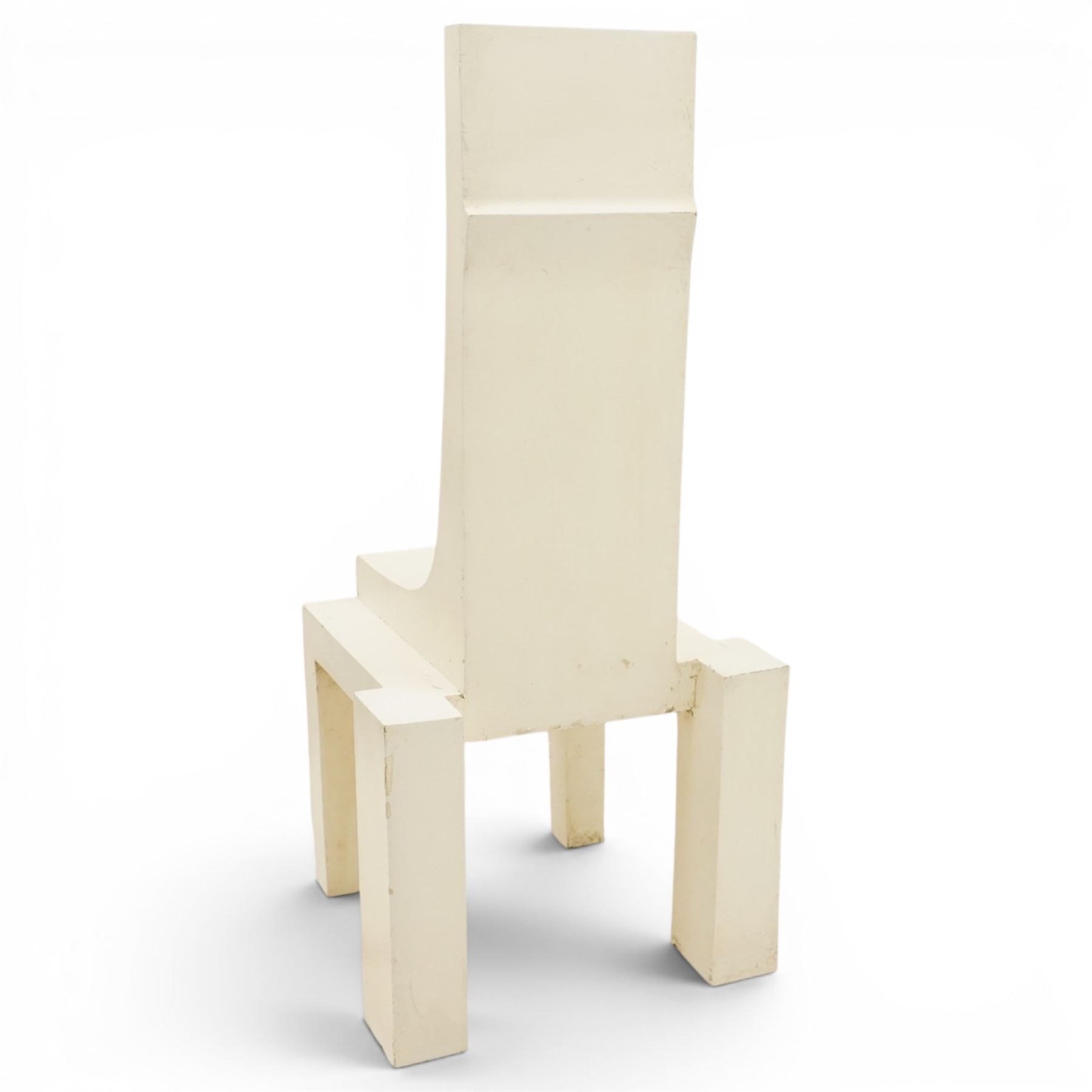 Robert Clatworthy RA (British 1928-2015): 'Chair', cast fibreglass resin sculpture in white finish, W58cm D58cm H128cm
Provenance: Illustrated on page 120 of the artist's catalogue raisonne; gifted directly by the artist to the vendor's partner