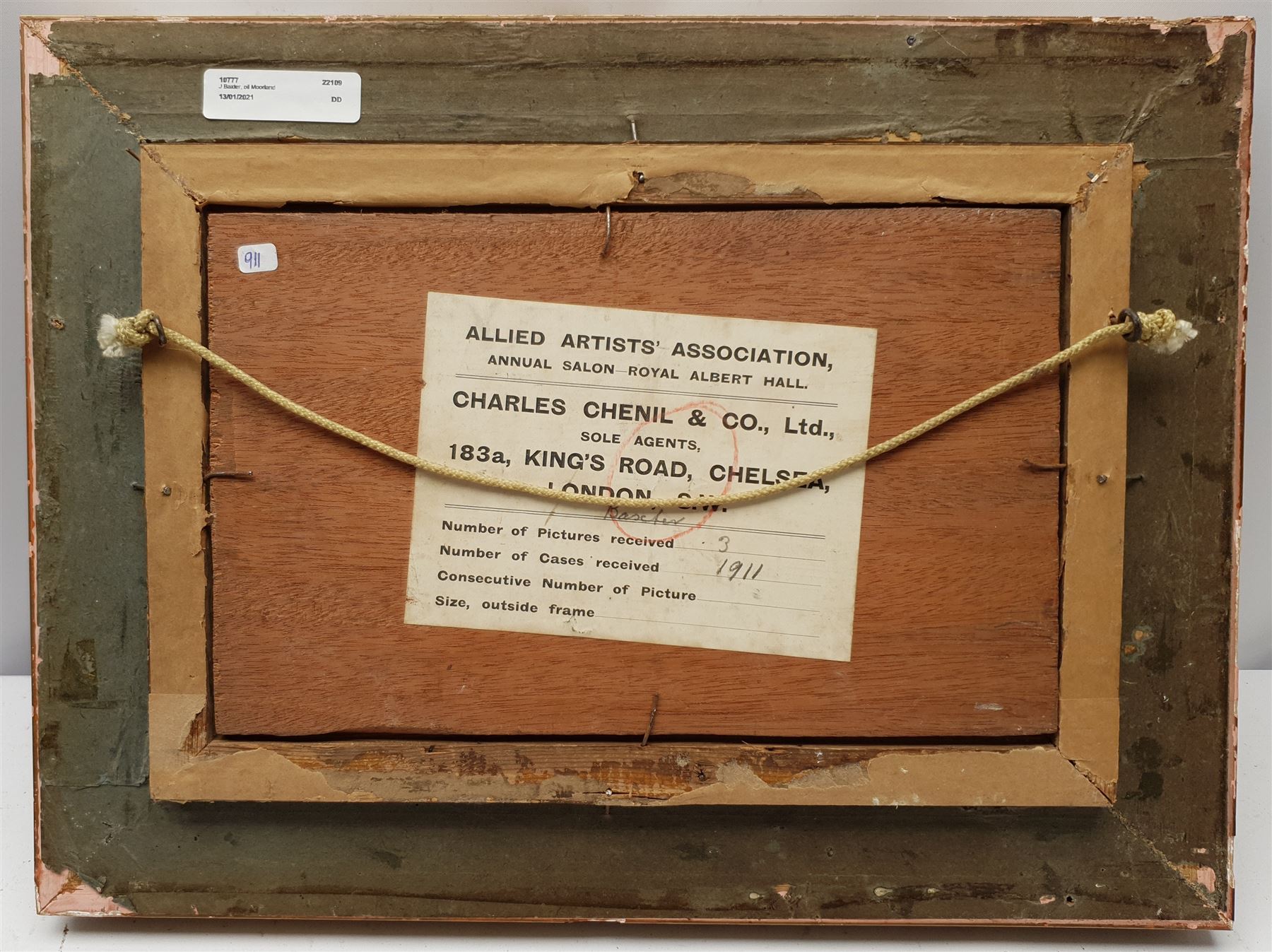 J Baxter (British early 20th century): Moorland Path, oil on panel signed 16cm x 28cm