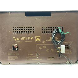 1950s Philips valve radio model B3G63A in brown Bakelite case, W42cm D21cm H30cm, together with 1950s Cossor Melody Maker model 524 radio and 1950s Grundig model 2041, tallest H35.5cm