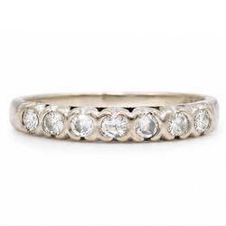 18ct white gold diamond half eternity ring, set with seven round brilliant cut diamonds, L...