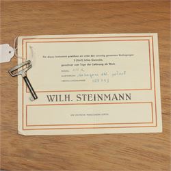 Wilh. Steinmann - 20th century East German mahogany veneered upright piano, together with matching stool