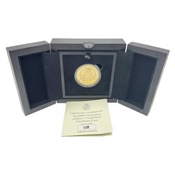 Queen Elizabeth II Bailiwick of Jersey 2022 'The 600th Anniversary of Henry V' gold proof five pound coin, cased with certificate
